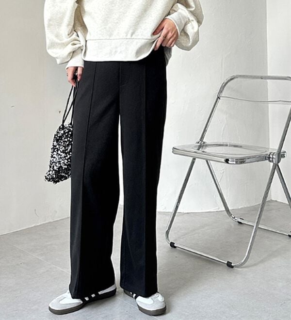 GeeRA（ジーラ）の「美脚ストレッチセミワイドパンツ（ワイドパンツ・ガウチョ）」｜詳細画像