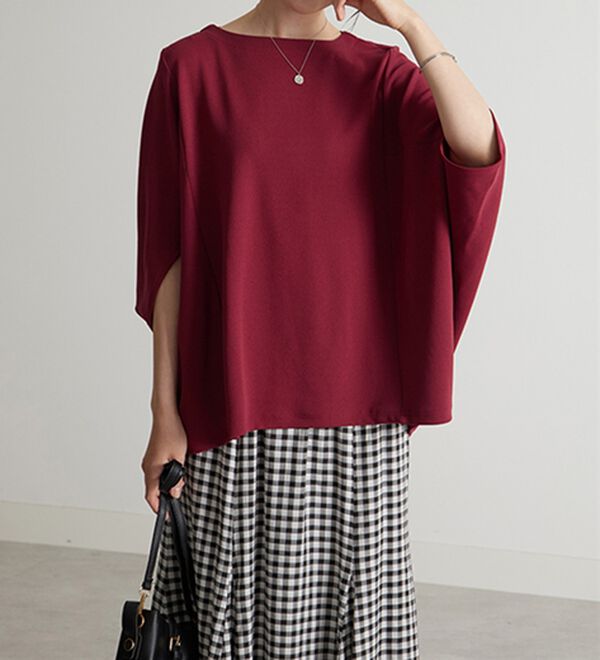 BELLUNA（ベルーナ）の「美しく隠す！技ありカットジョーゼットトップス（カットソー）」｜詳細画像