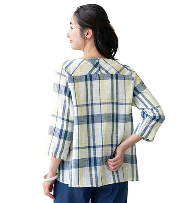 ルフラン（ルフラン）の「【２色組】涼しげチェック柄切替ブラウス＜リチュア＞（ブラウス）」｜詳細画像