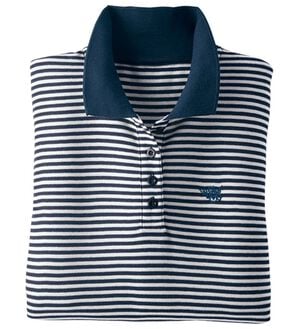 BELLUNA（ベルーナ）の「機能満載！綿混素材かのこポロシャツ（ポロシャツ）」｜ネイビー&times;白