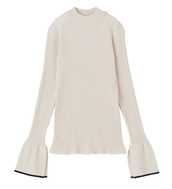 GeeRA（ジーラ）の「配色フレアリブニットトップス（ニット・セーター）」｜詳細画像