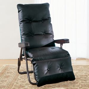 「フットレスト付リクライニングチェア２（椅子・チェア・スツール）」｜ブラック