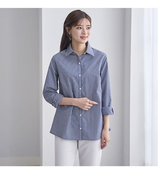 BELLUNA（ベルーナ）の「【選べる袖丈】洗える！ストレッチイージーケアシャツ（シャツ）」｜詳細画像