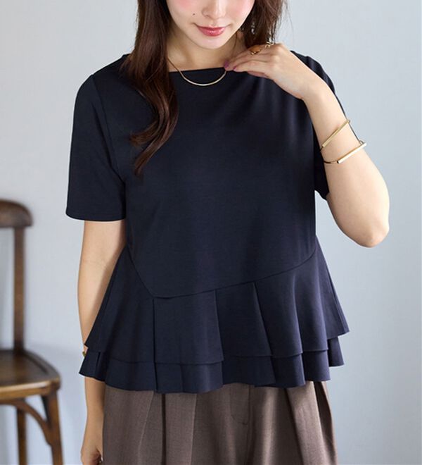 alotta（アロッタ）の「スクエアネックティアードトップス（カットソー）」｜詳細画像