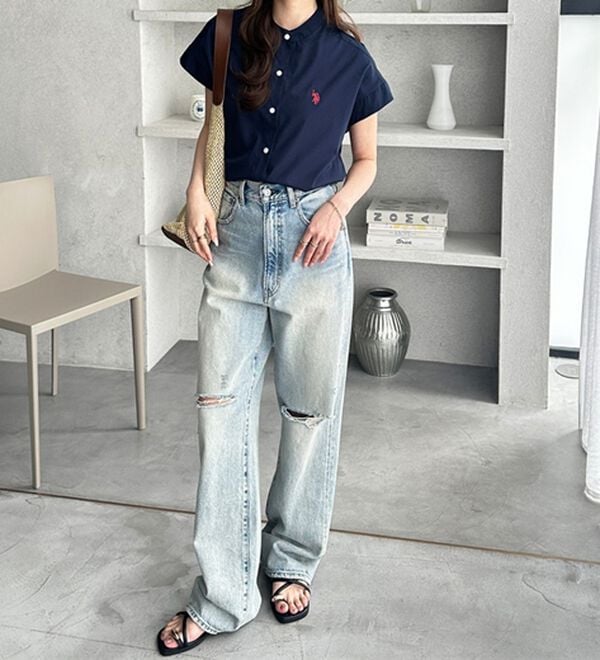 GeeRA（ジーラ）の「【ＵＳ．ＰＯＬＯ．ＡＳＳＮ】フレンチスリーブシャツ（シャツ）」｜詳細画像