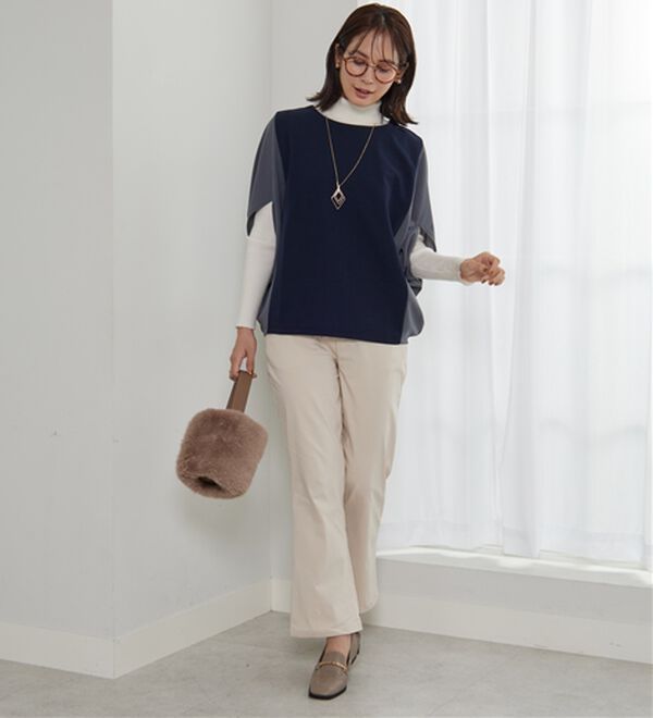 BELLUNA（ベルーナ）の「体型カバー！ポンチョプルオーバー（カットソー）」｜詳細画像