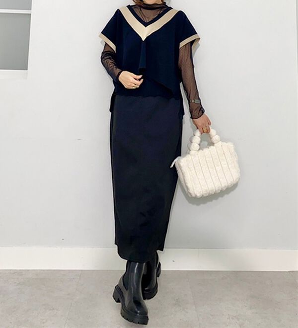 BELLUNA（ベルーナ）の「【低身長さん向け】重ねて可愛い配色ニットベスト（ベスト）」｜詳細画像