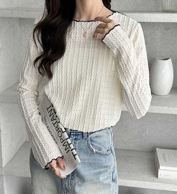 GeeRA（ジーラ）の「表面感配色メローカットソー（カットソー）」｜詳細画像