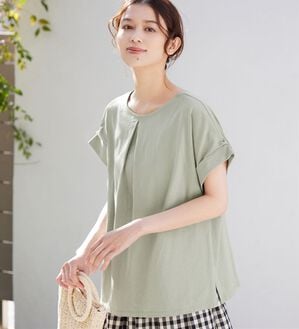 Viola e Viola（ヴィオラ エ ヴィオラ）の「【接触冷感】綿１００％前後２ＷＡＹタックトップス　さらひやりコットン（カットソー）」｜ミント