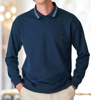 「重ね着いらずのポロ衿トレーナー（メンズトレーナー）」｜詳細画像