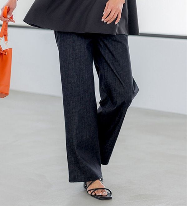 BELLUNA（ベルーナ）の「ヒンヤリ冷感！ライトオンスジーンズ（ワイド）（ワイドパンツ・ガウチョ）」｜詳細画像