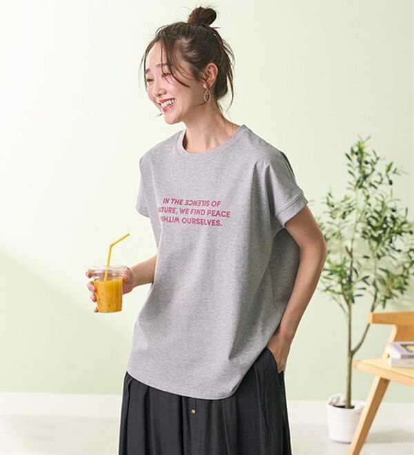BELLUNA（ベルーナ）の「ひんやリッチコットン大人のゆったりドルマンＴシャツ（カットソー）」｜詳細画像