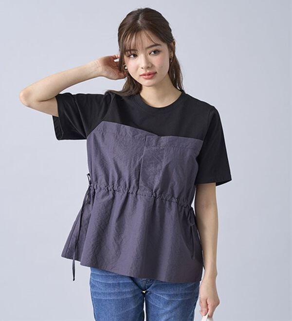 BELLUNA（ベルーナ）の「ヒンヤリ！ビスチェ重ね着風Ｔシャツ（カットソー）」｜詳細画像