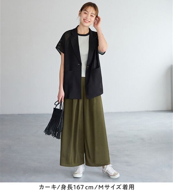 Viola e Viola（ヴィオラ エ ヴィオラ）の「楽ちんきれい美脚ワイドパンツ（ワイドパンツ・ガウチョ）」｜詳細画像