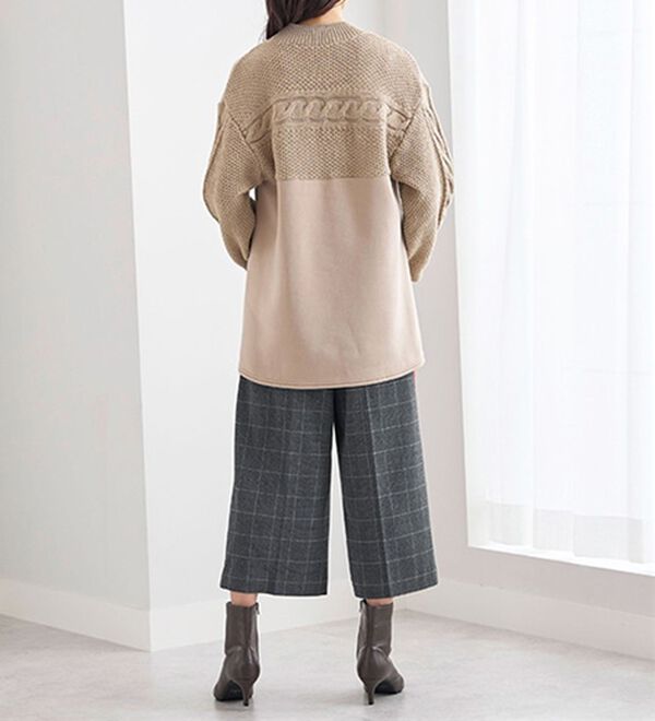 BELLUNA（ベルーナ）の「サマ見え（スーパーウォーム）ウール調センタープレスクロップドパンツ（クロップドパンツ）」｜詳細画像