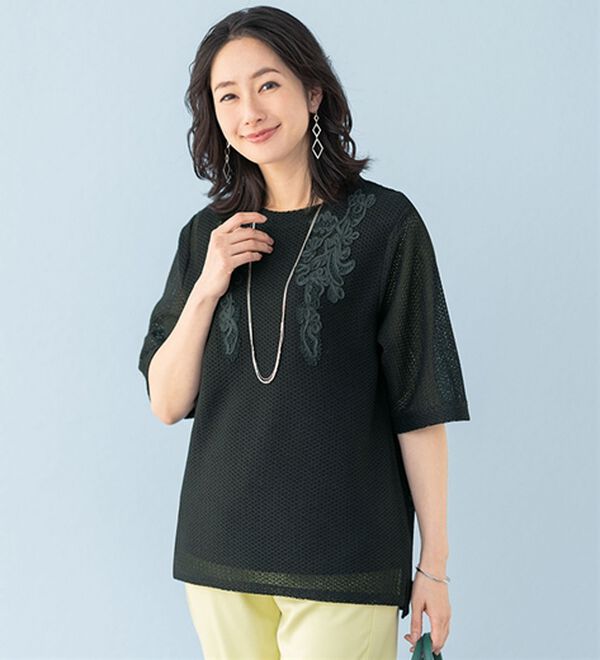 ルフラン（ルフラン）の「コード刺しゅうニットアンサンブル（アンサンブル）」｜詳細画像