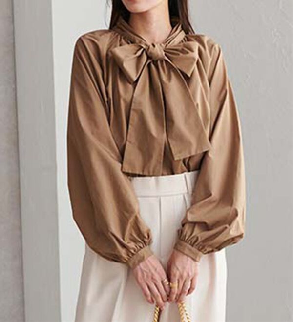 RANAN（ラナン）の「ボリュームボウタイブラウス（ブラウス）」｜詳細画像