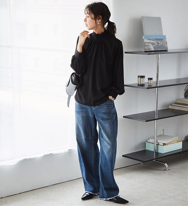 RANAN（ラナン）の「スカラップリブニット使いブラウス（ブラウス）」｜詳細画像