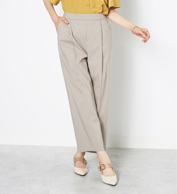 BELLUNA（ベルーナ）の「麻入りストレッチタックワイドパンツ（ワイドパンツ・ガウチョ）」｜詳細画像