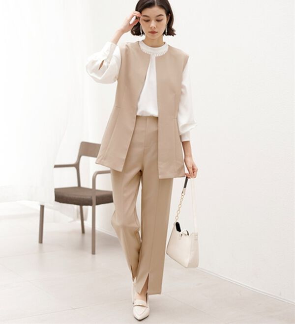 GeeRA（ジーラ）の「【入卒式/セレモニー】ペプラムベストセットアップスーツ（パンツスーツ）」｜詳細画像