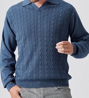 「お悩み解消！お手入れ簡単ニットポロシャツ（メンズニット・セーター）」｜詳細画像