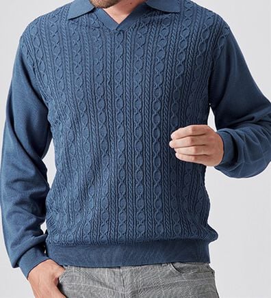 「お悩み解消！お手入れ簡単ニットポロシャツ（メンズニット・セーター）」