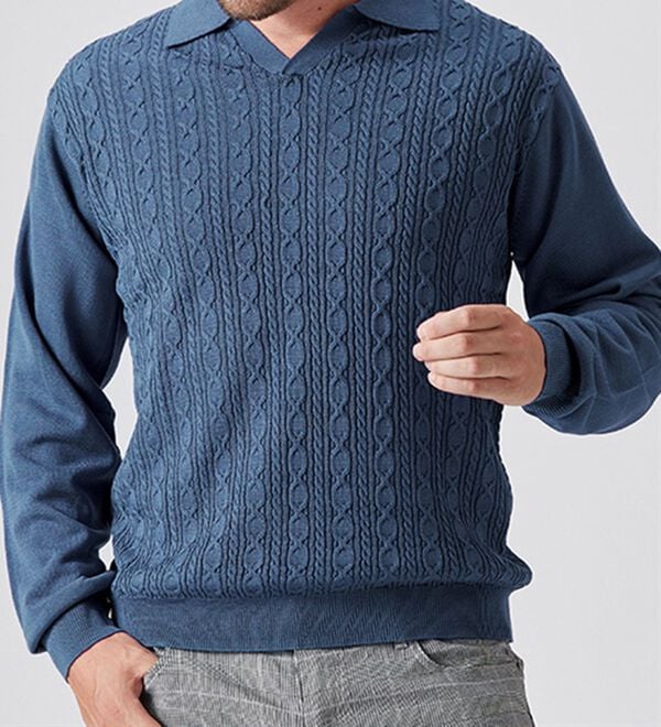 「お悩み解消！お手入れ簡単ニットポロシャツ（メンズニット・セーター）」｜詳細画像