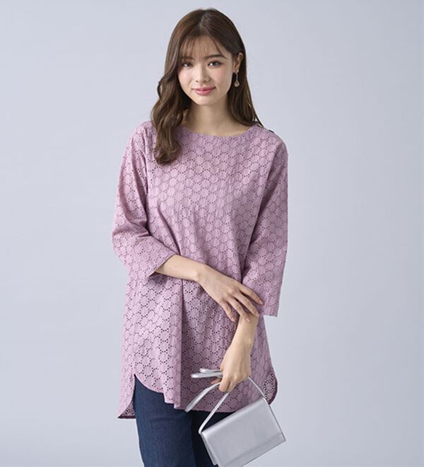 BELLUNA（ベルーナ）の「綿１００％サークルレース素材チュニック（チュニック）」｜詳細画像