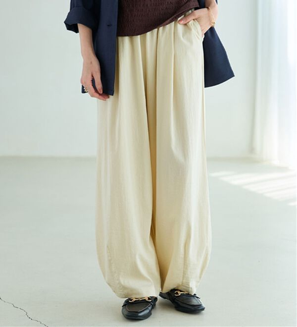 BELLUNA（ベルーナ）の「さらっと肌離れ！ひんやりカーブパンツ（ワイドパンツ・ガウチョ）」｜詳細画像
