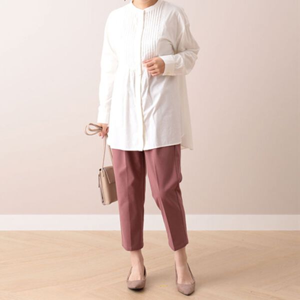 BELLUNA（ベルーナ）の「バンドカラーピンタック使いシャツチュニック（チュニック）」｜詳細画像