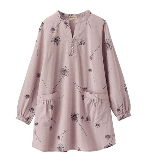 BELLUNA（ベルーナ）の「綿１００％平織りしっかり素材かっぽうチュニック（パジャマ・ルームウェア）」｜詳細画像