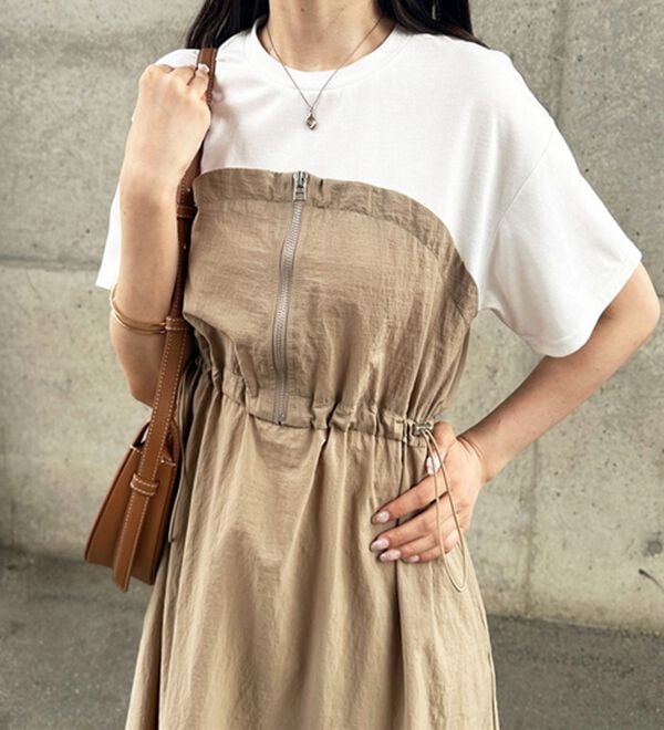 GeeRA（ジーラ）の「ハーフジップビスチェドッキングワンピース（その他ワンピース）」｜詳細画像