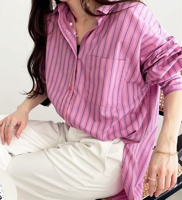 GeeRA（ジーラ）の「アソート柄オーバーサイズシャツ（シャツ）」｜詳細画像