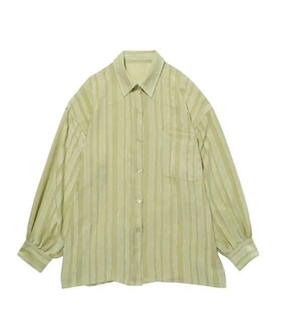 GeeRA（ジーラ）の「きらきらシアーストライプジャカードシャツ（シャツ）」｜詳細画像