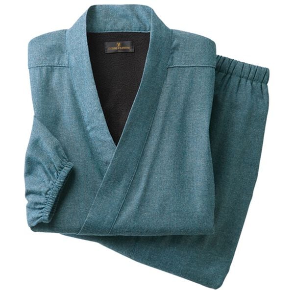 「【２着組】デニム調あたたか裏フリース作務衣（メンズ和装・浴衣・和装グッズ）」｜詳細画像