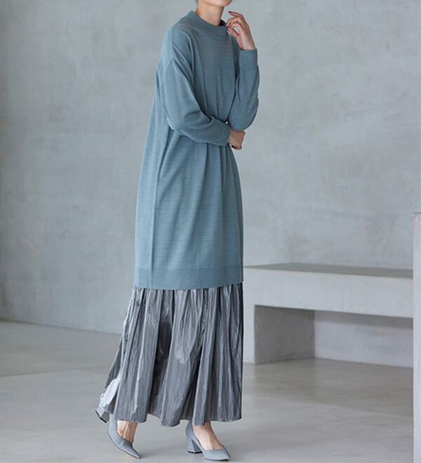 RANAN（ラナン）の「カシミヤタッチニットチュニックワンピース（チュニック）」｜詳細画像