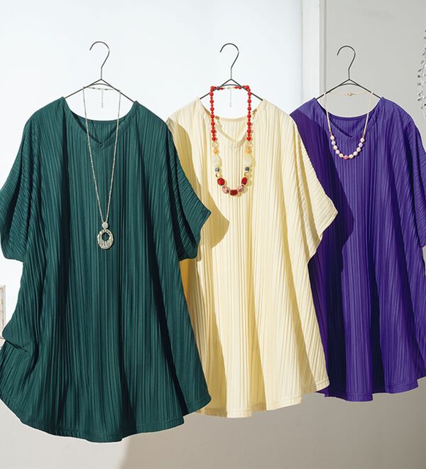 ルフラン（ルフラン）の「【３色組】上品プリーツチュニック（チュニック）」｜詳細画像