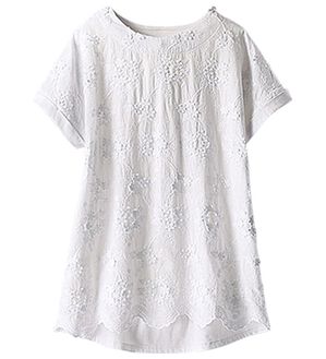 BELLUNA（ベルーナ）の「モチーフレース使いデザインプルオーバー（カットソー）」｜オフ白