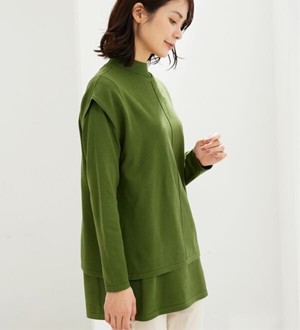 BELLUNA（ベルーナ）の「前後２ｗａｙベスト付ニットアンサンブル（アンサンブル）」｜詳細画像