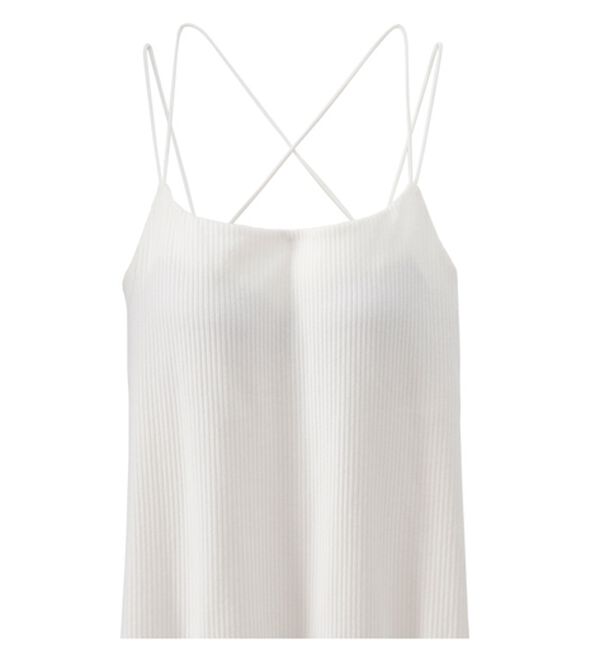 YU'NOW（ユナウ）の「【カップ付インナー】バッククロスブラキャミ（ブラトップ・カップ付きインナー）」｜ホワイト