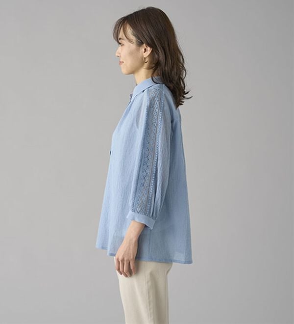 BELLUNA（ベルーナ）の「暑い夏に着たい！涼やか綿１００％ブラウス（ブラウス）」｜詳細画像