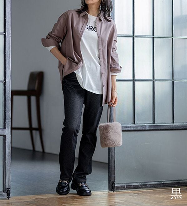 BELLUNA（ベルーナ）の「【選べる裏側】ぐん伸びニットデニムパンツ（フルレングスパンツ）」｜詳細画像