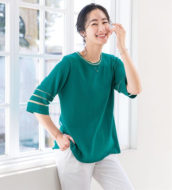 ルフラン（ルフラン）の「「魅せる」涼し気シアーなサマーニット（ニット・セーター）」｜詳細画像