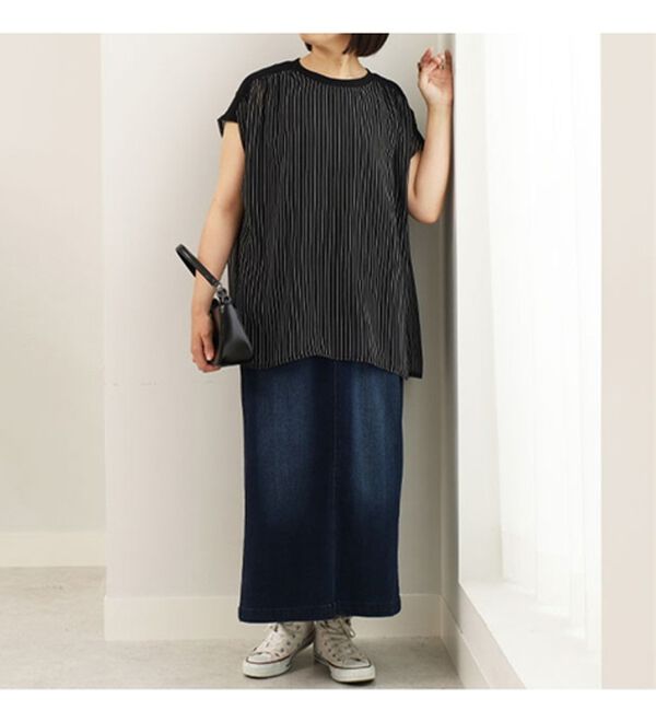 BELLUNA（ベルーナ）の「リブ使いシアーブラウス（カットソー）」｜詳細画像