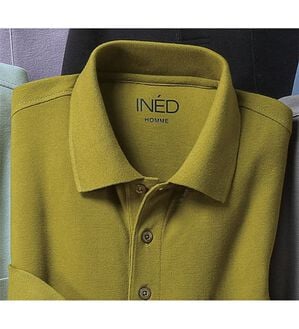 「ＩＮＤ）ポロシャツ（メンズポロシャツ）」｜オリーブイエロー(半袖)