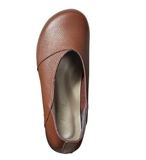 ルフラン（ルフラン）の「足指ゆったり５Ｅはだしシューズ（フラットシューズ）」｜ブラウン(Vカット)