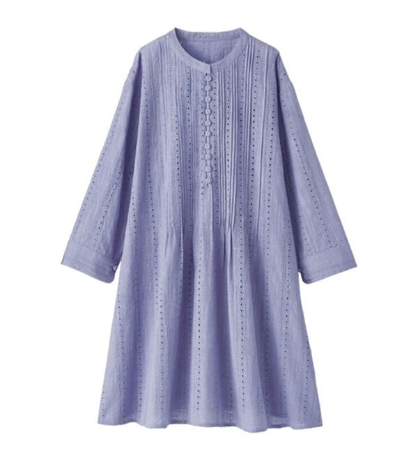 BELLUNA（ベルーナ）の「綿１００％スラブピンタック刺しゅうチュニック（チュニック）」｜詳細画像