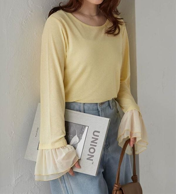 RANAN（ラナン）の「フレアーチュール袖スラブシアーＴ（カットソー）」｜詳細画像