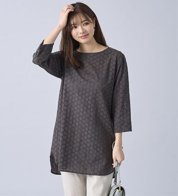 BELLUNA（ベルーナ）の「綿１００％サークルレース素材チュニック（チュニック）」｜詳細画像