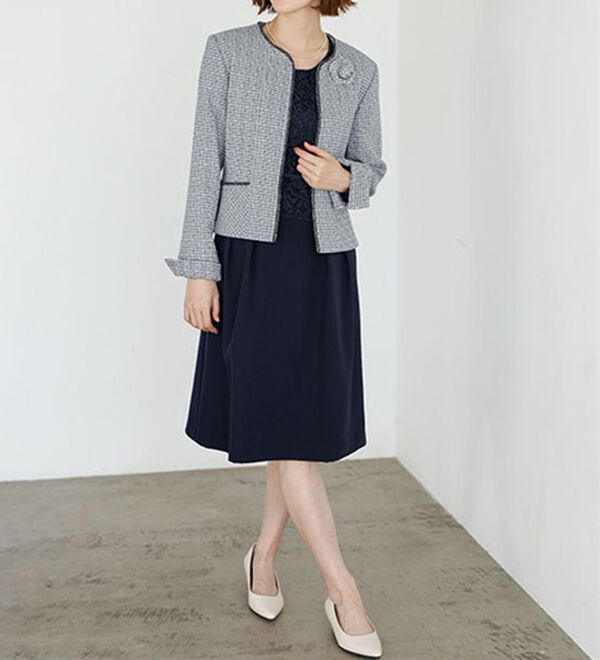 GeeRA（ジーラ）の「【入卒式/セレモニー】ツイード着回し５点セットスーツ　２ジャケット＆パンツ＆ワンピ（その他スーツ）」｜詳細画像